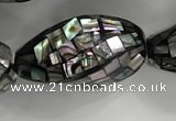 CSB4071 15.5 inches 14*26mm twisted rice abalone shell beads wholesale