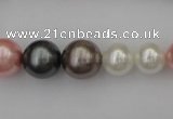 CSB408 15.5 inches 8mm - 16mm round mixed color shell pearl beads