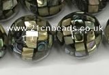 CSB4102 15.5 inches 14mm ball abalone shell beads wholesale