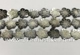 CSB4108 15.5 inches 20mm carved flower abalone shell beads