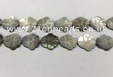 CSB4110 15.5 inches 15*20mm carved flower abalone shell beads