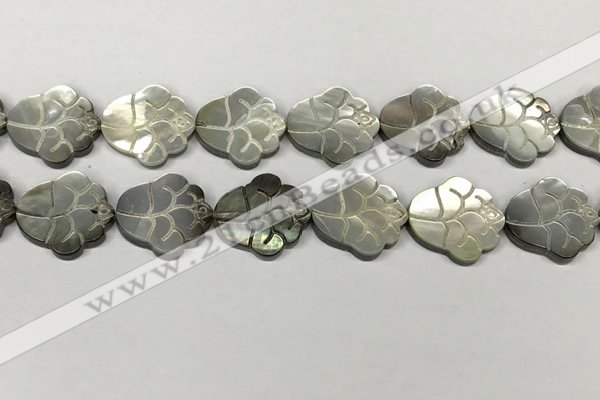 CSB4110 15.5 inches 15*20mm carved flower abalone shell beads