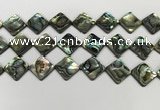 CSB4122 15.5 inches 16*16mm diamond abalone shell beads wholesale