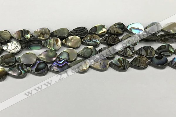 CSB4136 15.5 inches 10*14mm flat teardrop abalone shell beads