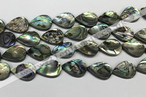 CSB4140 15.5 inches 18*25mm flat teardrop abalone shell beads