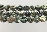 CSB4173 15.5 inches 18*18mm coin abalone shell beads wholesale