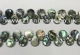 CSB4183 Top drilled 13*18mm flat teardrop balone shell beads