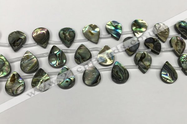CSB4187 Top drilled 12*16mm flat teardrop balone shell beads