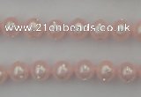 CSB432 15.5 inches 14mm round shell pearl with rhinestone beads