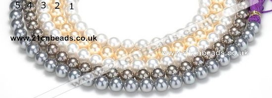 CSB47 16 inches 8mm round shell pearl beads Wholesale