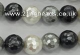 CSB474 15.5 inches 16mm faceted round mixed color shell pearl beads