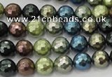 CSB531 15.5 inches 10mm faceted round mixed color shell pearl beads