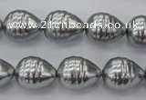 CSB550 15.5 inches 12*15mm whorl teardrop shell pearl beads