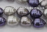 CSB551 15.5 inches 12*15mm whorl teardrop mixed color shell pearl beads