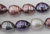 CSB553 15.5 inches 12*15mm whorl teardrop mixed color shell pearl beads