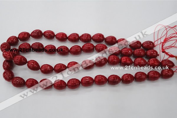 CSB554 15.5 inches 12*15mm whorl teardrop shell pearl beads