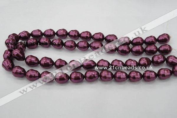 CSB556 15.5 inches 12*15mm whorl teardrop shell pearl beads