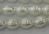 CSB557 15.5 inches 12*15mm whorl teardrop shell pearl beads