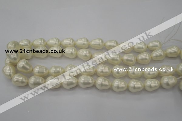 CSB565 15.5 inches 14*18mm whorl teardrop shell pearl beads