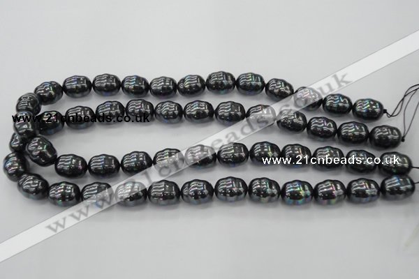 CSB586 15.5 inches 13*16mm whorl oval shell pearl beads