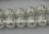 CSB610 15.5 inches 12mm whorl round shell pearl beads