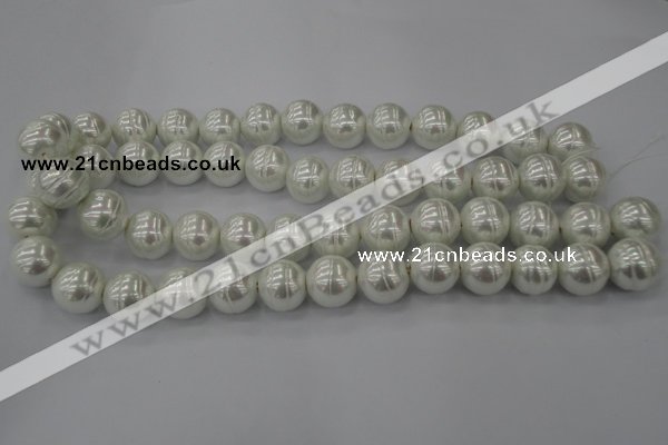 CSB635 15.5 inches 16mm whorl round shell pearl beads