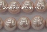 CSB637 15.5 inches 16mm whorl round shell pearl beads