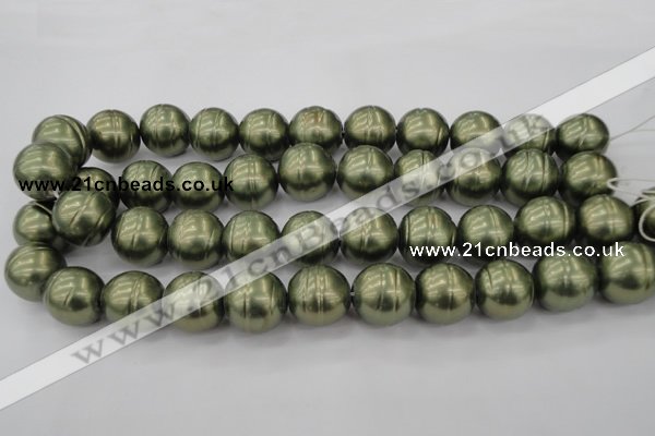 CSB647 15.5 inches 18mm whorl round shell pearl beads