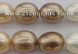 CSB678 15.5 inches 16*19mm oval mixed color shell pearl beads