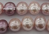 CSB693 15.5 inches 13*15mm oval mixed color shell pearl beads