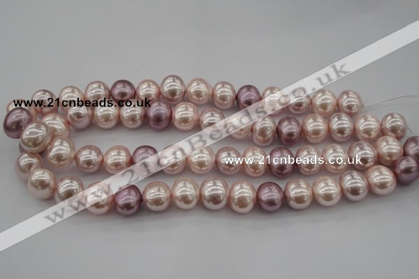 CSB693 15.5 inches 13*15mm oval mixed color shell pearl beads