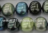CSB719 15.5 inches 16*19mm oval mixed color shell pearl beads
