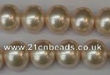 CSB801 15.5 inches 13*15mm oval shell pearl beads wholesale