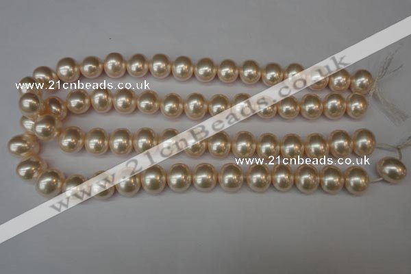 CSB801 15.5 inches 13*15mm oval shell pearl beads wholesale