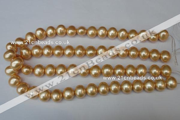 CSB803 15.5 inches 13*15mm oval shell pearl beads wholesale