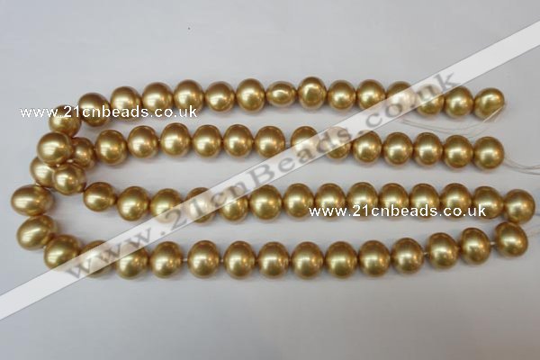 CSB804 15.5 inches 13*15mm oval shell pearl beads wholesale