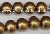 CSB805 15.5 inches 13*15mm oval shell pearl beads wholesale