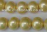 CSB808 15.5 inches 13*15mm oval shell pearl beads wholesale