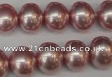 CSB814 15.5 inches 13*15mm oval shell pearl beads wholesale