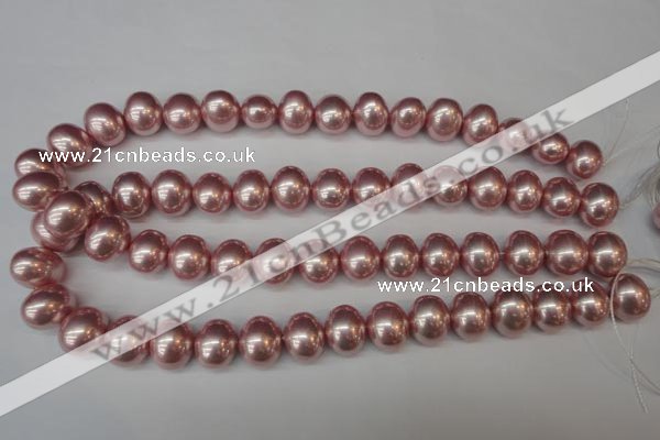 CSB814 15.5 inches 13*15mm oval shell pearl beads wholesale