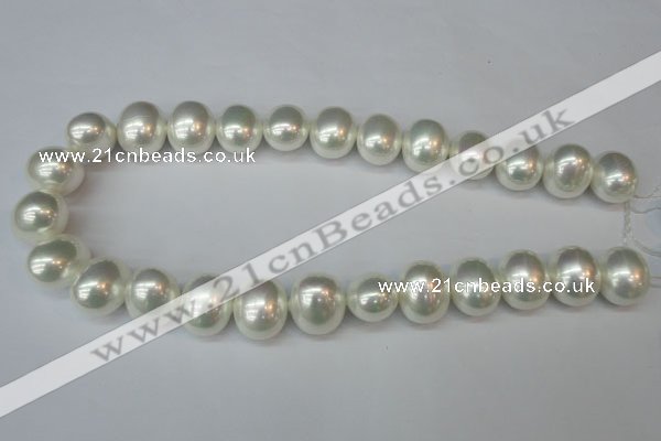 CSB825 15.5 inches 16*19mm oval shell pearl beads wholesale