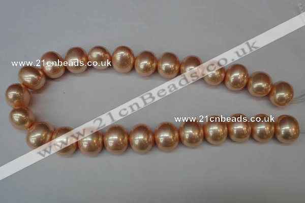 CSB828 15.5 inches 16*19mm oval shell pearl beads wholesale