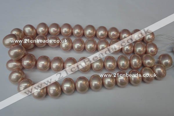 CSB829 15.5 inches 16*19mm oval shell pearl beads wholesale