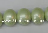 CSB831 15.5 inches 16*19mm oval shell pearl beads wholesale