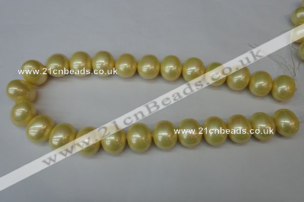 CSB832 15.5 inches 16*19mm oval shell pearl beads wholesale