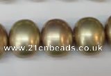 CSB833 15.5 inches 16*19mm oval shell pearl beads wholesale