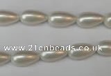 CSB855 15.5 inches 8*14mm teardrop shell pearl beads wholesale