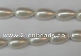 CSB855 15.5 inches 8*14mm teardrop shell pearl beads wholesale