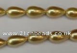 CSB857 15.5 inches 8*14mm teardrop shell pearl beads wholesale