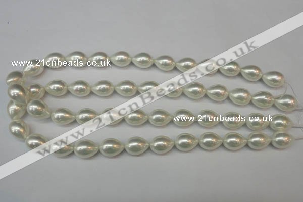 CSB868 15.5 inches 12*16mm teardrop shell pearl beads wholesale